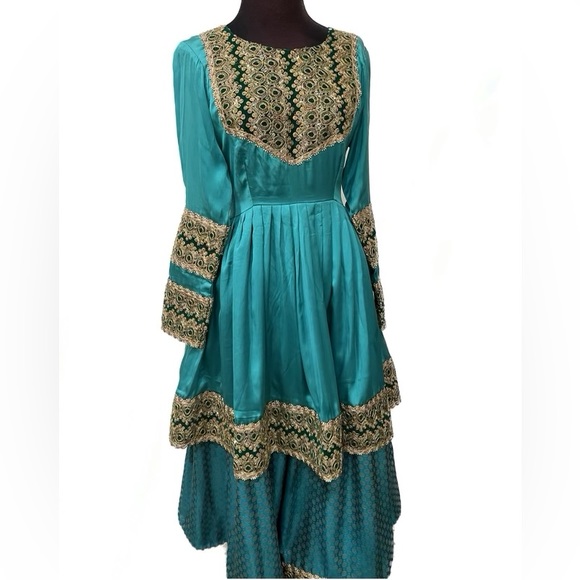 Dresses & Skirts - Afghan Clothes Turquoise double layer